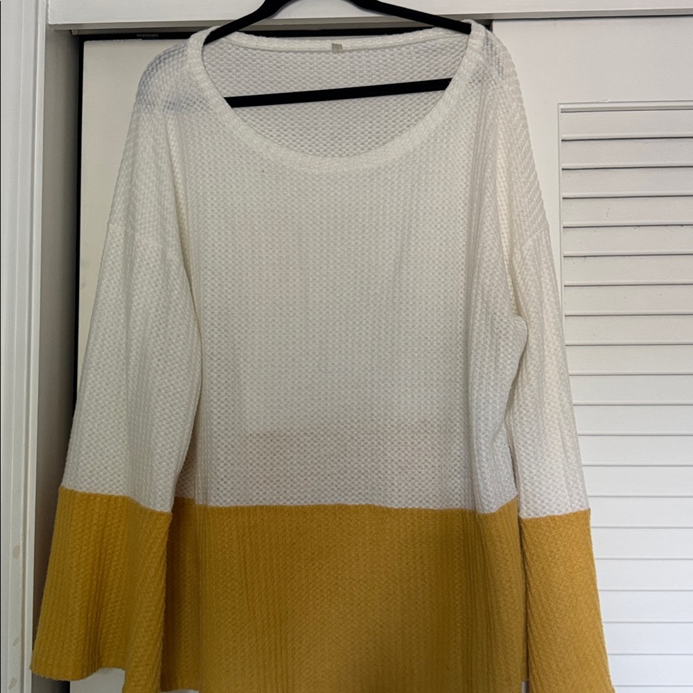 White and Yellow Knit Sweater